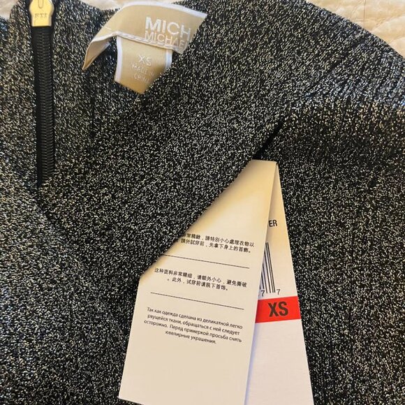 Michael Michael Kors Ribbed Metallic Knit Cutout Sweater NWT Size XS - Picture 3 of 4